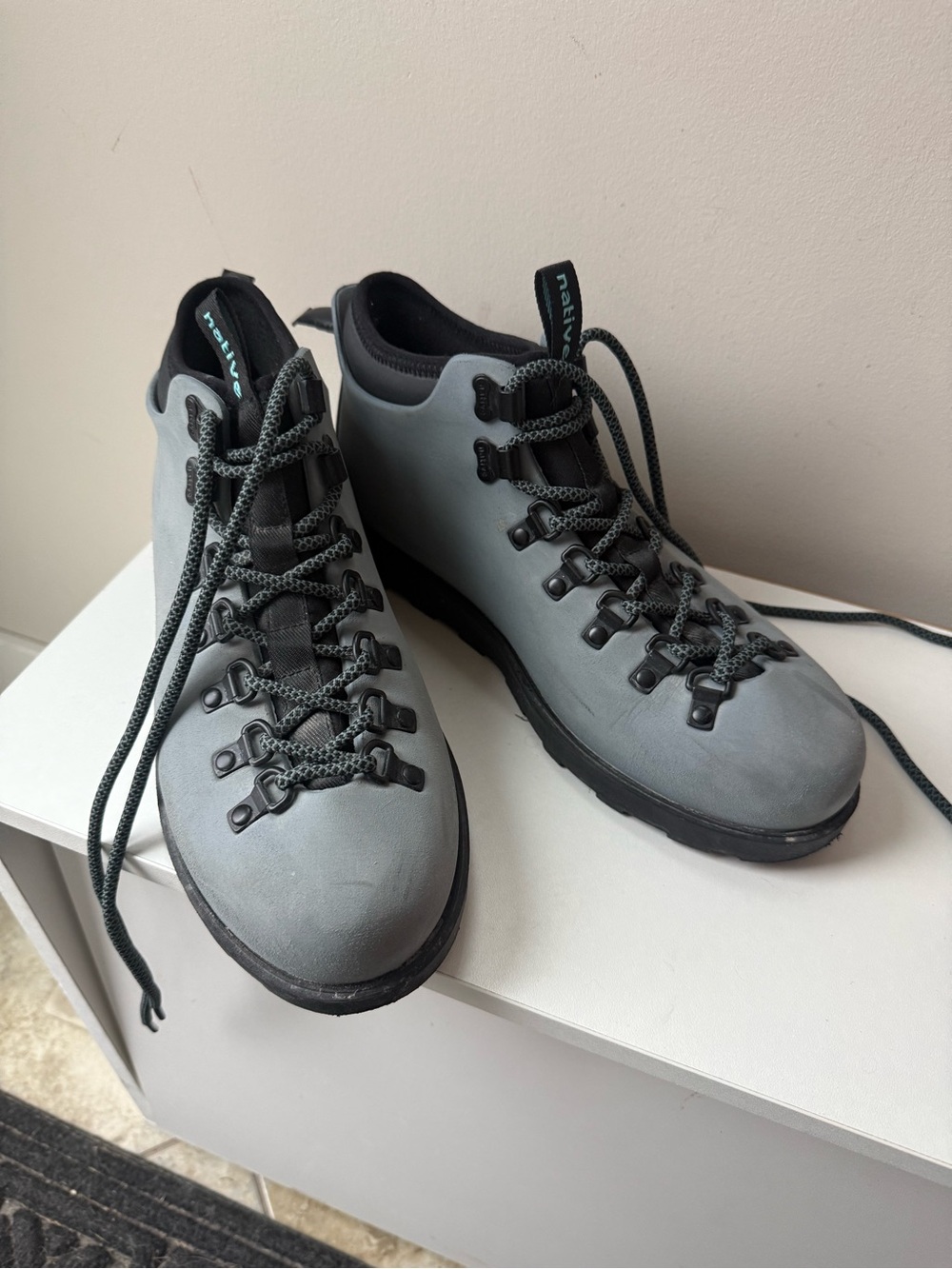 Native Shoes Fitzsimmons Grey Lace-Up Women's Boots